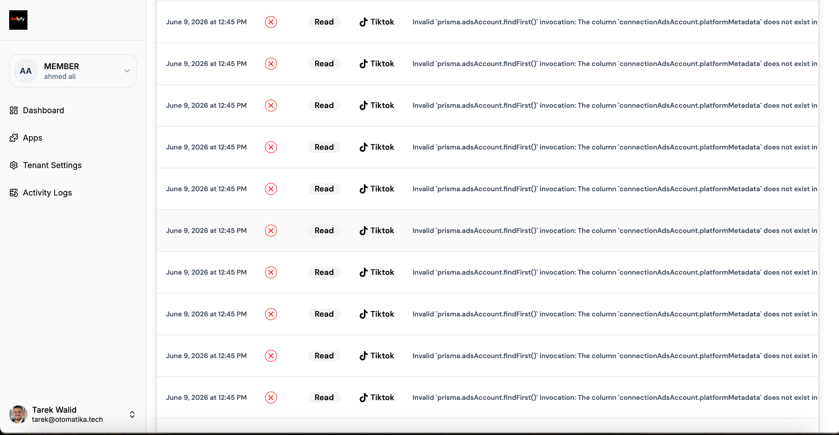 Monitoring system bottlenecks in the Adlyfy portal